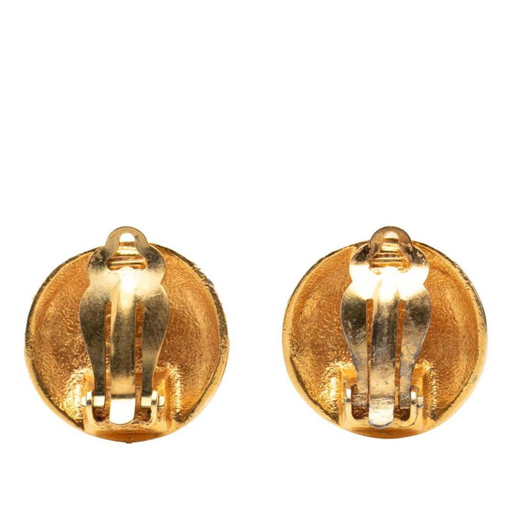 CHANEL Authentic Vintage Gold Logo Earrings - Picture 2 of 6